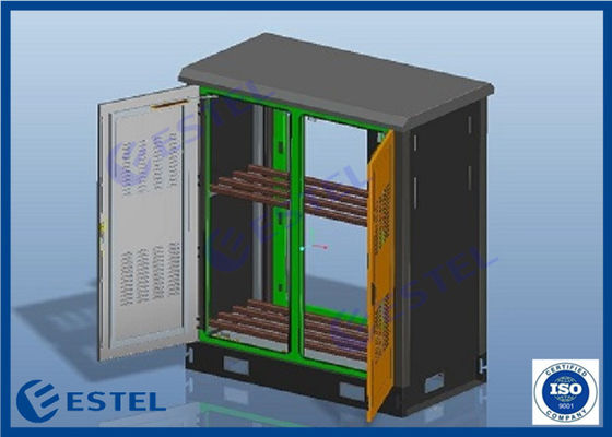 کابینت دو محفظه ISO9001 خاکستری RAL7035 Telecom در فضای باز