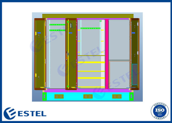 قفسه شبکه سه محفظه ISO9001 RAL7035 در فضای باز